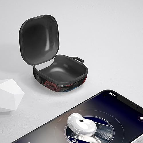 Miniatura 5 de Carcasa rígida para Samsung Galaxy Buds 2 Pro/Live/Pro con diseño de calavera y rosa azul