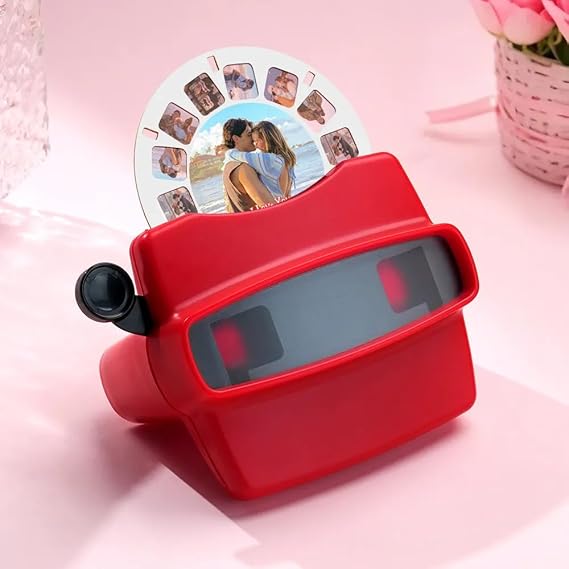 Custom 3D Photo Viewfinder – Personalized Retro Style Film Reel Viewer with Your Own Pictures & Text – Unique Gift for Couples, Family – Perfect for Christmas, Birthday, Valentine’s Day