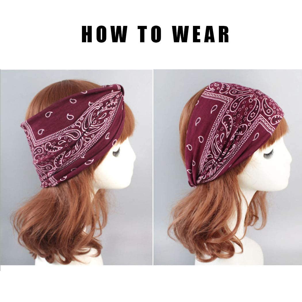Lot De 3 Bandeaux Boho Yoga Léopard Élastiques Larges - Accessoires Cheveux Pour Femmes Et Filles