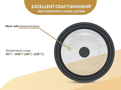 Miniatura 3 de BELLA COOKS Tapa universal para olla (juego de 2) incluye 2 trapos de algodón, se adapta a utensilios de cocina de 7 a 11 pulgadas, tapa de olla,