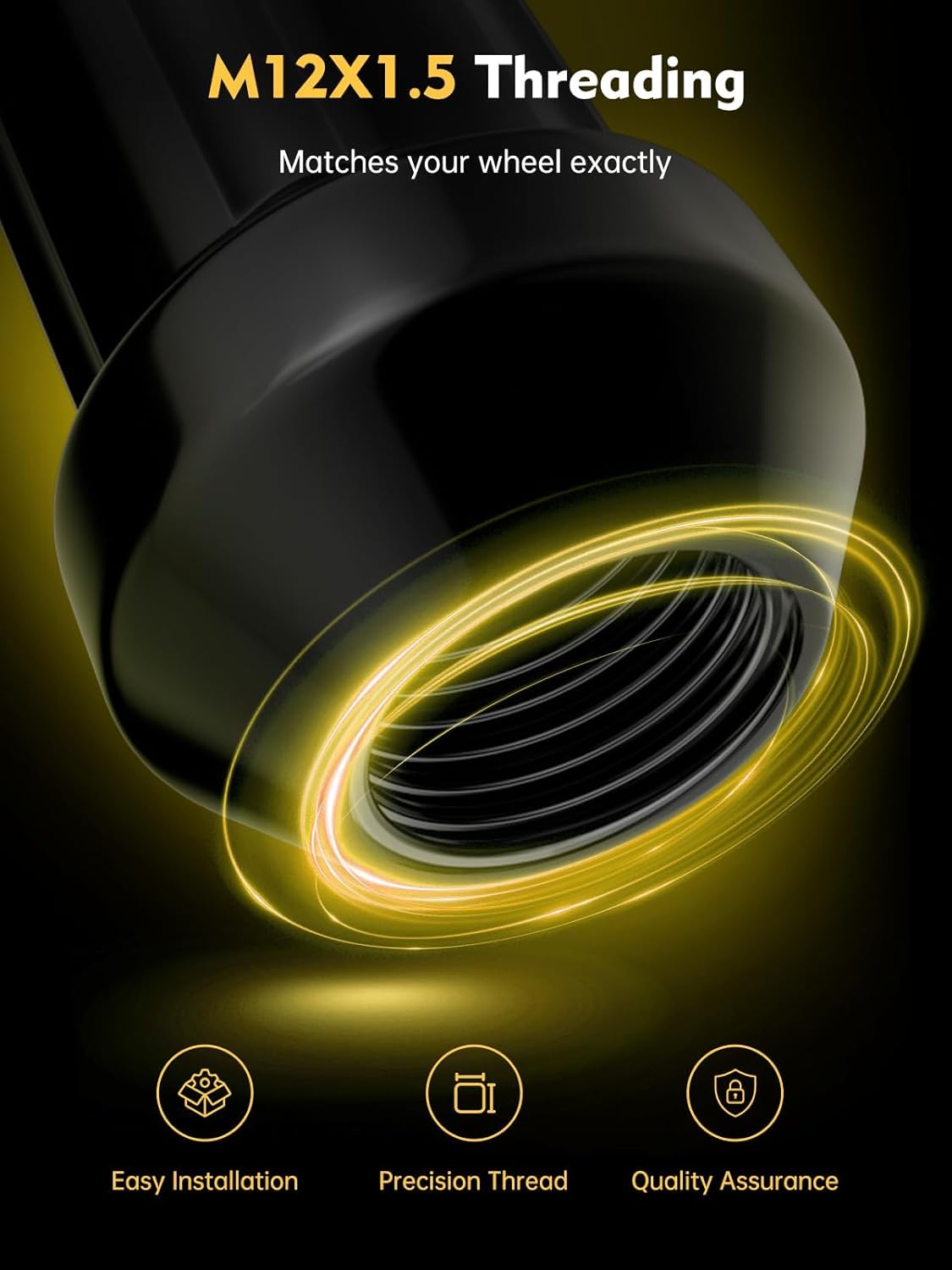 MIKKUPPA M12x1.5 Spline Lug Nuts - Replacement for 2006-2024 Honda Civic, 2003-2024 Accord, 1997-2024 CRV, 1983-2023 Toyota Camry, 1996-2023 RAV4 Aftermarket Wheel - Black 20pcs Closed End Lug Nuts