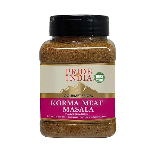 Miniatura 1 de Pride of India Korma Meat Masala Mix - Ideal para carne tradicionalcurry de cordero - Gourmet y sabroso - Mezcla de especias condimentos - Tarro
