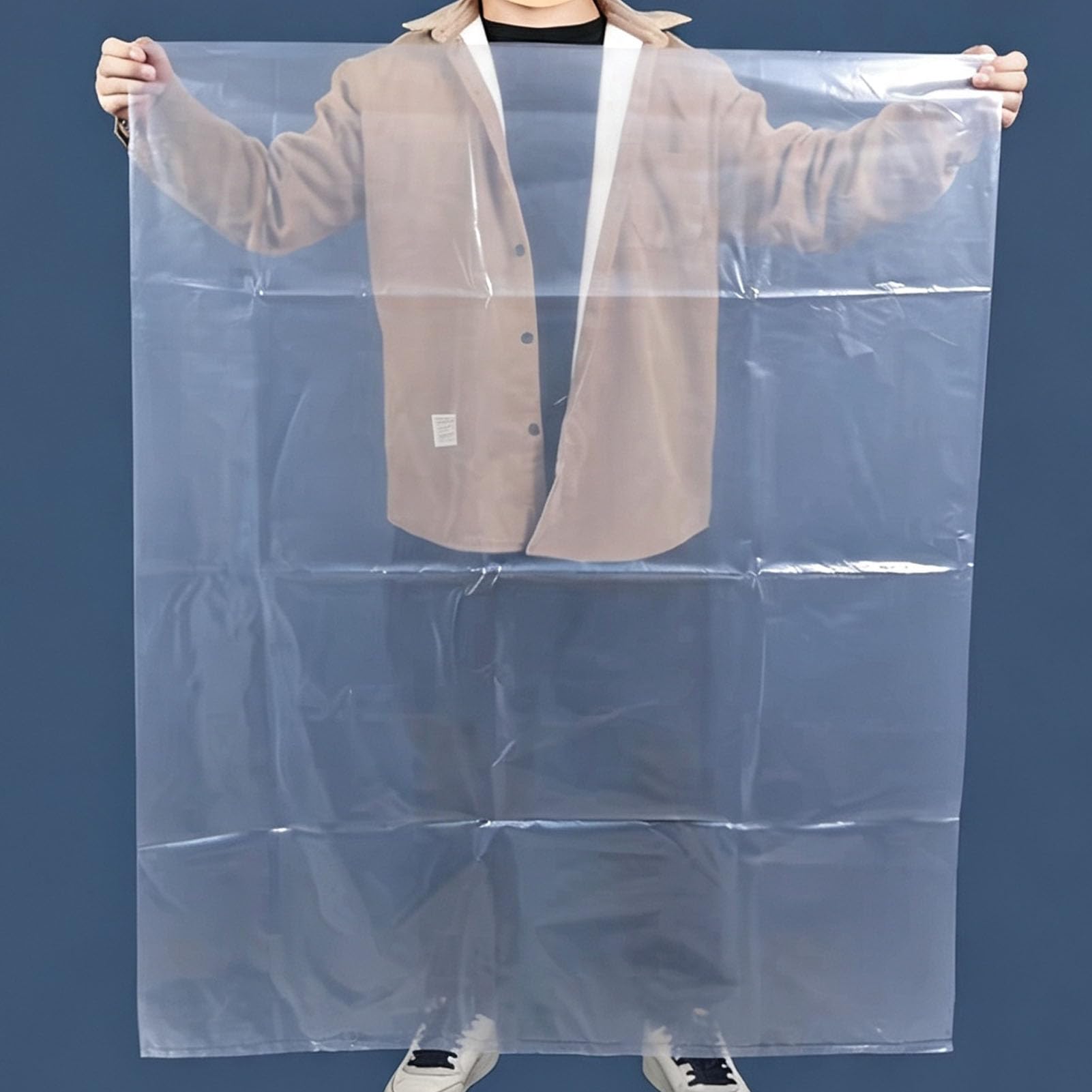 GAYSHI 5 Pack Extra Large Plastic Bags 150x150cm (60"x60"), Heavy Duty Clear Storage Bags for Blankets Duvets Suitcase, Clothes, Plush Toys, Office Chairs, Dustproof and Moistureproof