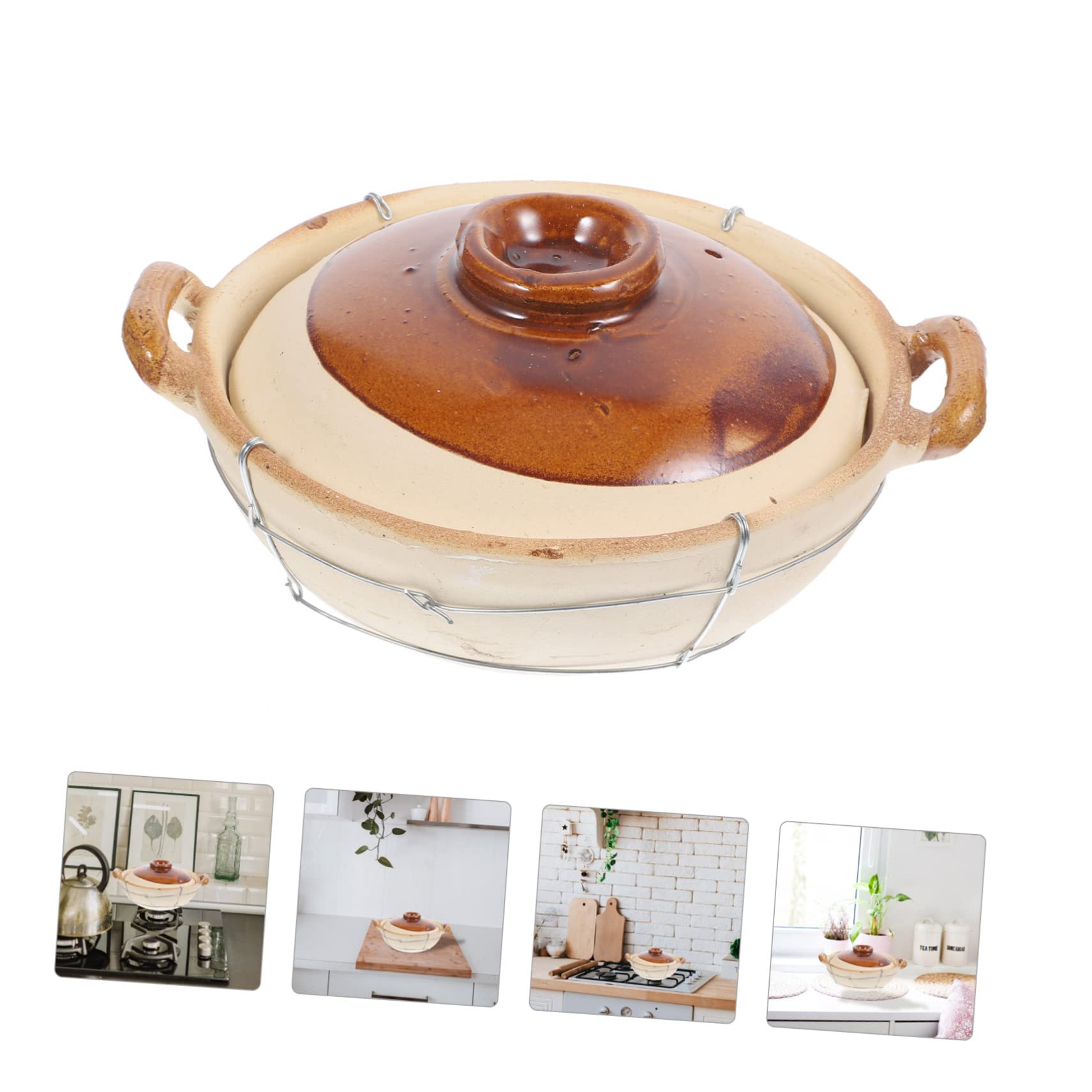 HEMOTON Marmite Terre Cuite pour Cuisine Cocotte Résistante Chaleur Pot Ustensiles de Cuisine