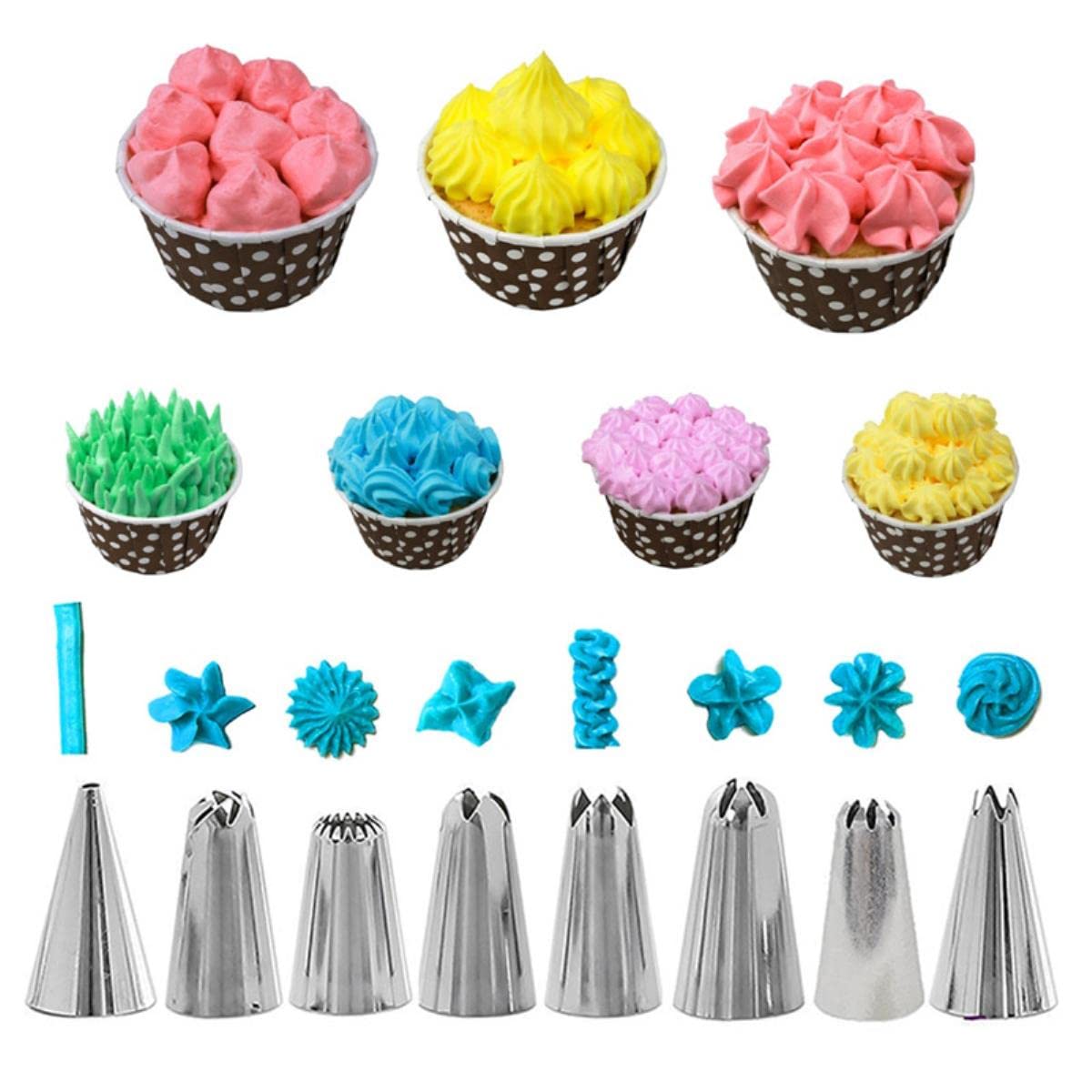 Kit de decoración de pasteles de 14 Uds., boquillas para bolsas de glaseado de repostería de silicona, juego de acoplador de raspadores de crema, herramientas de decoración de pasteles DIY-verde
