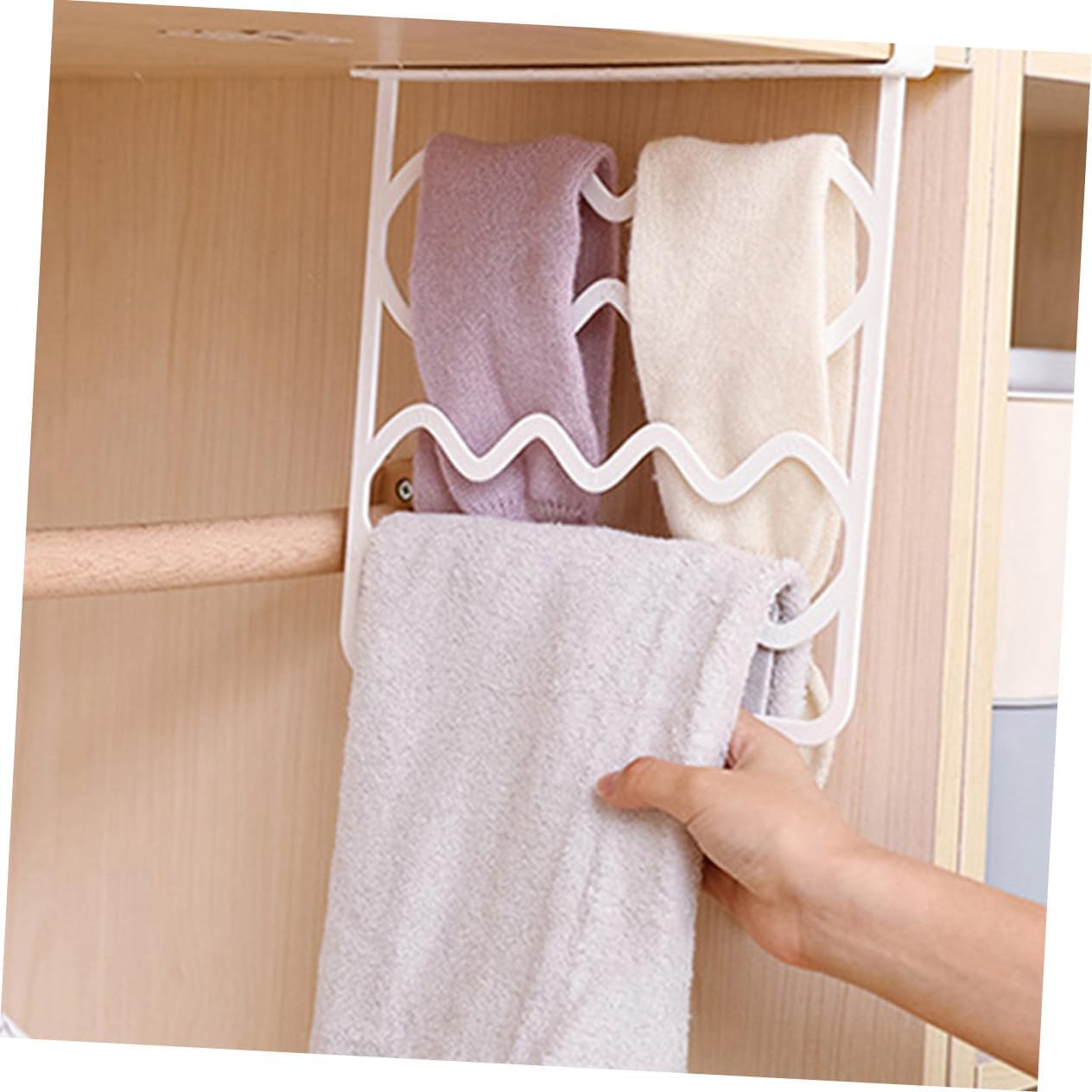 10pcs Adjustable No-Drill Closet Shelf Dividers Organizers for Wardrobes Bedroom Kitchen Office Cabinets Bathroom Storage with Modern White Finish