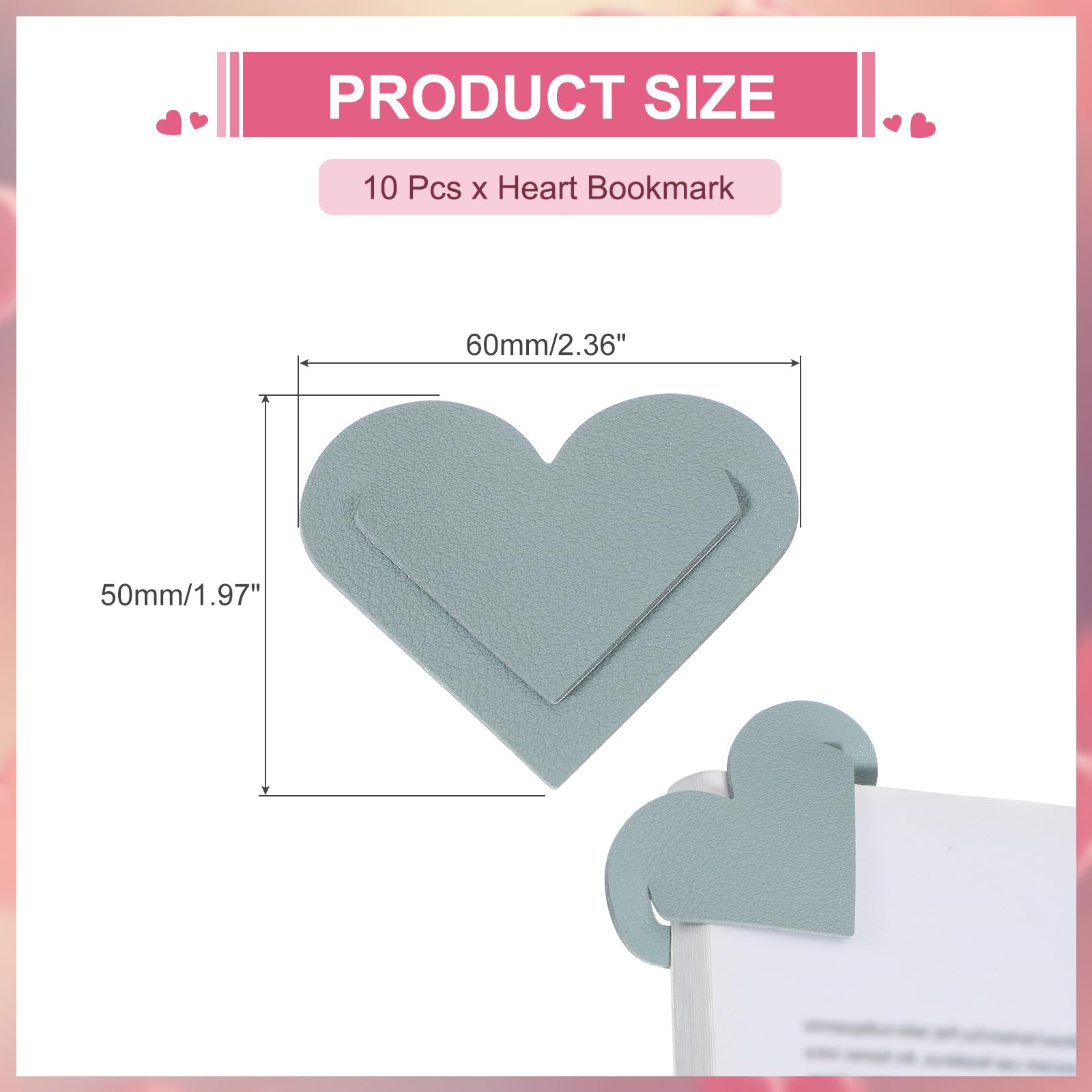 PATIKIL Leather Heart Bookmarks - Image 2