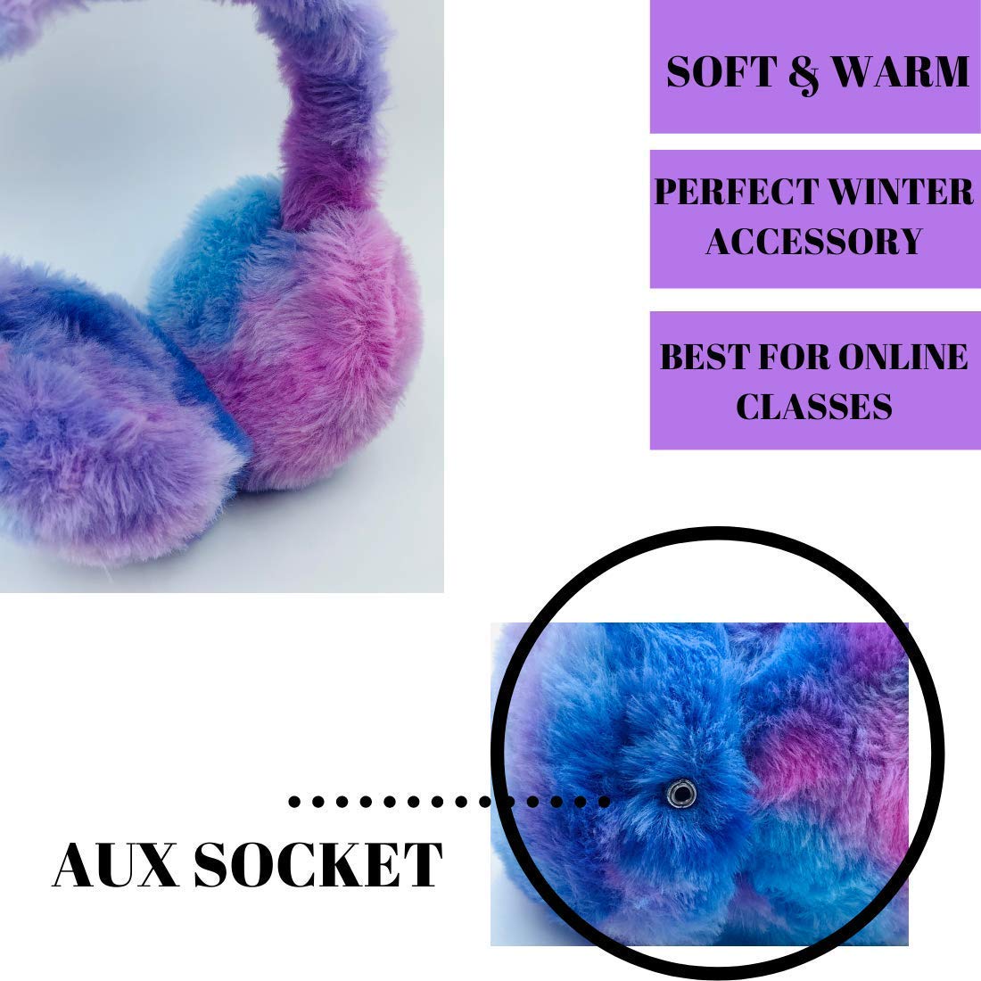Sugarsa Headphones Fashion Cute Headband Gift Fluffy Plush Unicorn Female Headphones Ear Warmer Winter 1