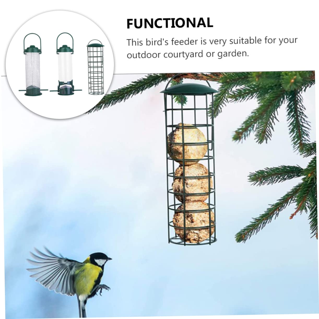 YARNOW 6pièces Mangeoire Suspendue pour Oiseaux Accessoire De Nourriture De Jardin Extérieur Distributeur De Et