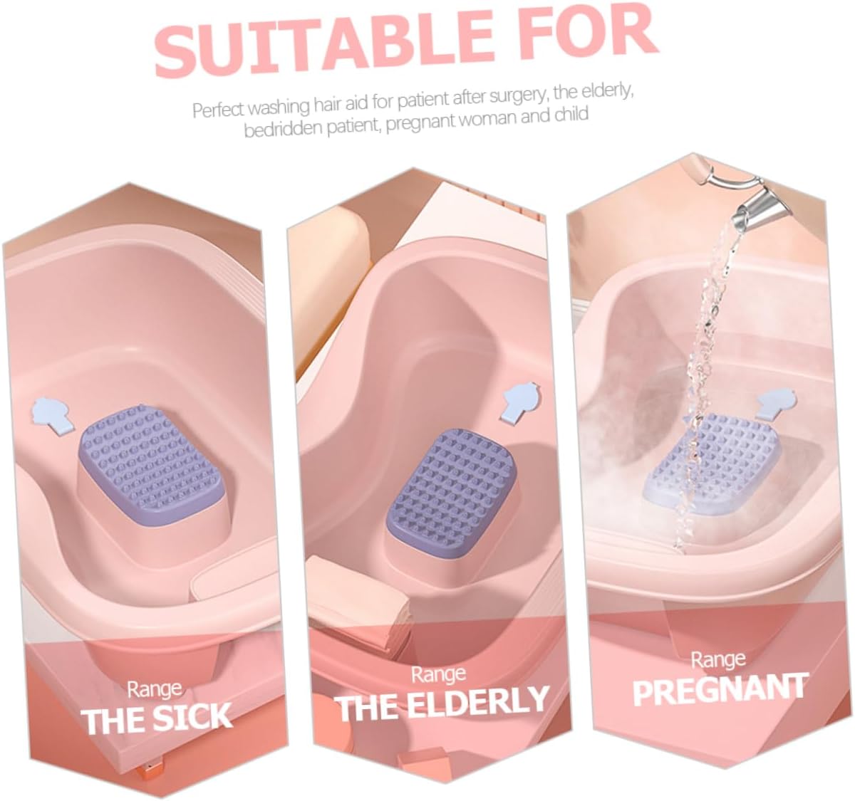 Portable Hair Washing Basin for Bedside Ergonomic Shampoo Tray for Elderly Disabled and Pregnant Women Comfortable Support for Hair Washing Easy to Use No Need to Bend