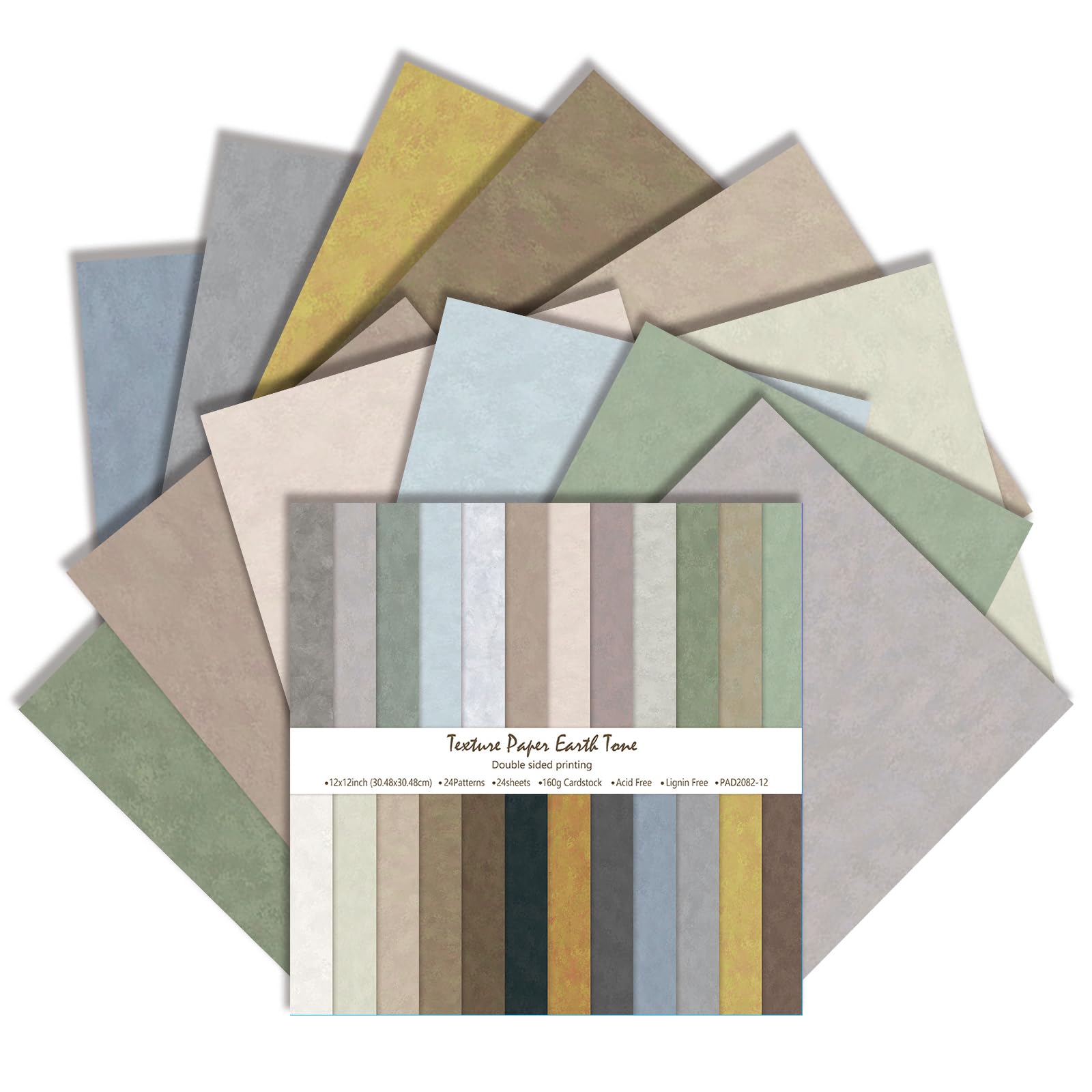 Scrapbook Paper 12x12 Inch, 24 Sheets Double Sided Patterned Craft (D)