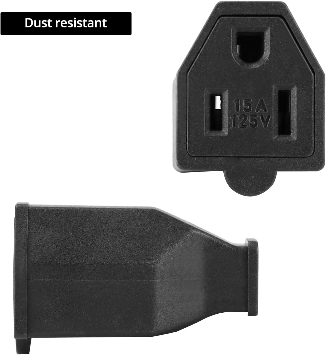 QWORK 20 Pieces Extension Cord Plug Replacement Set – Includes 10 Male & 10 Female Ends, 125V 15A, NEMA 5-15 Rated