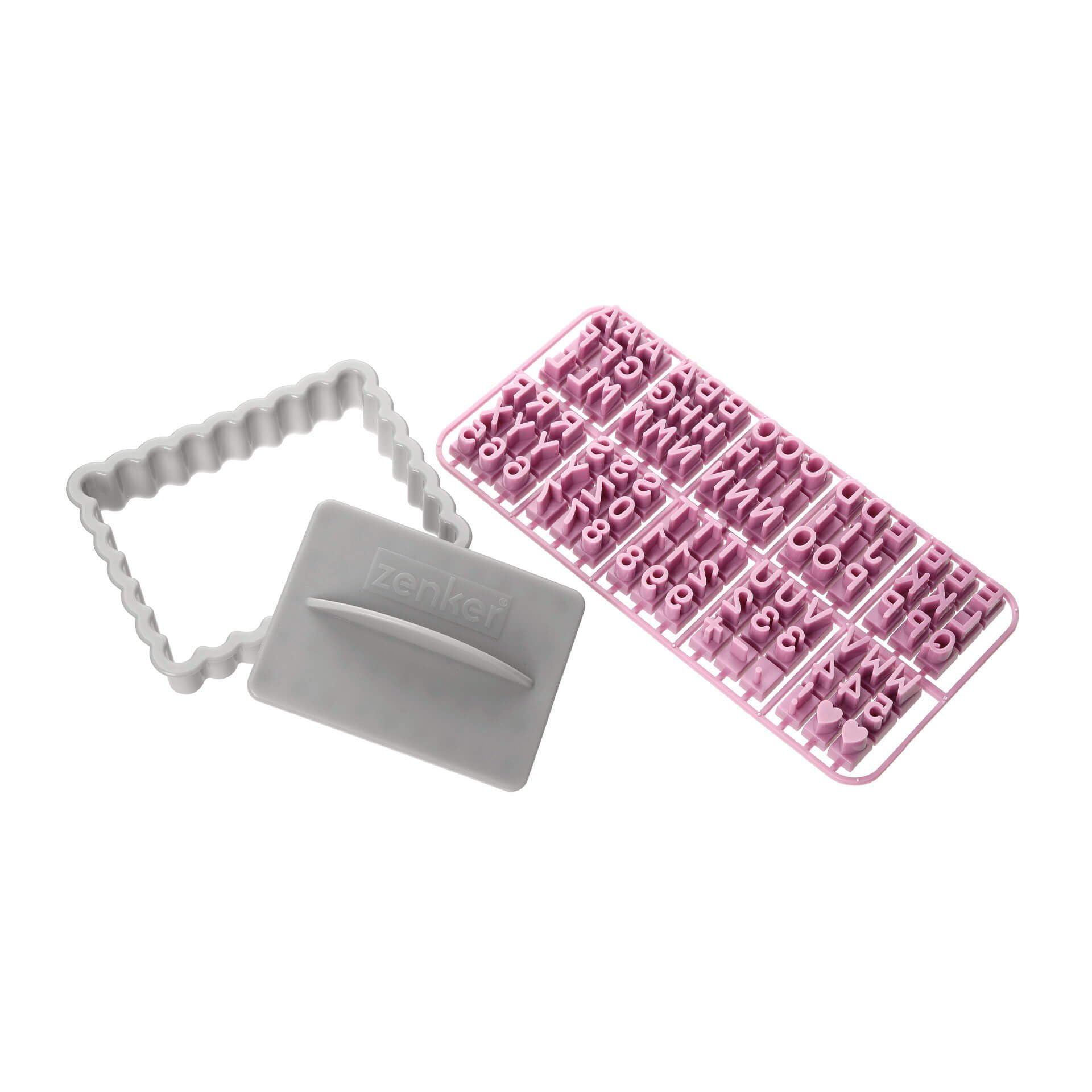 Zenker 44827 Tagliabiscotti Rettangolare con Lettere dell'Alfabeto, Formina per Biscotti con Lettere per Pasta di Zucchero, Pasta frolla, Stampo per Biscotti, Plastica, 10 x 7,9 x 2 cm