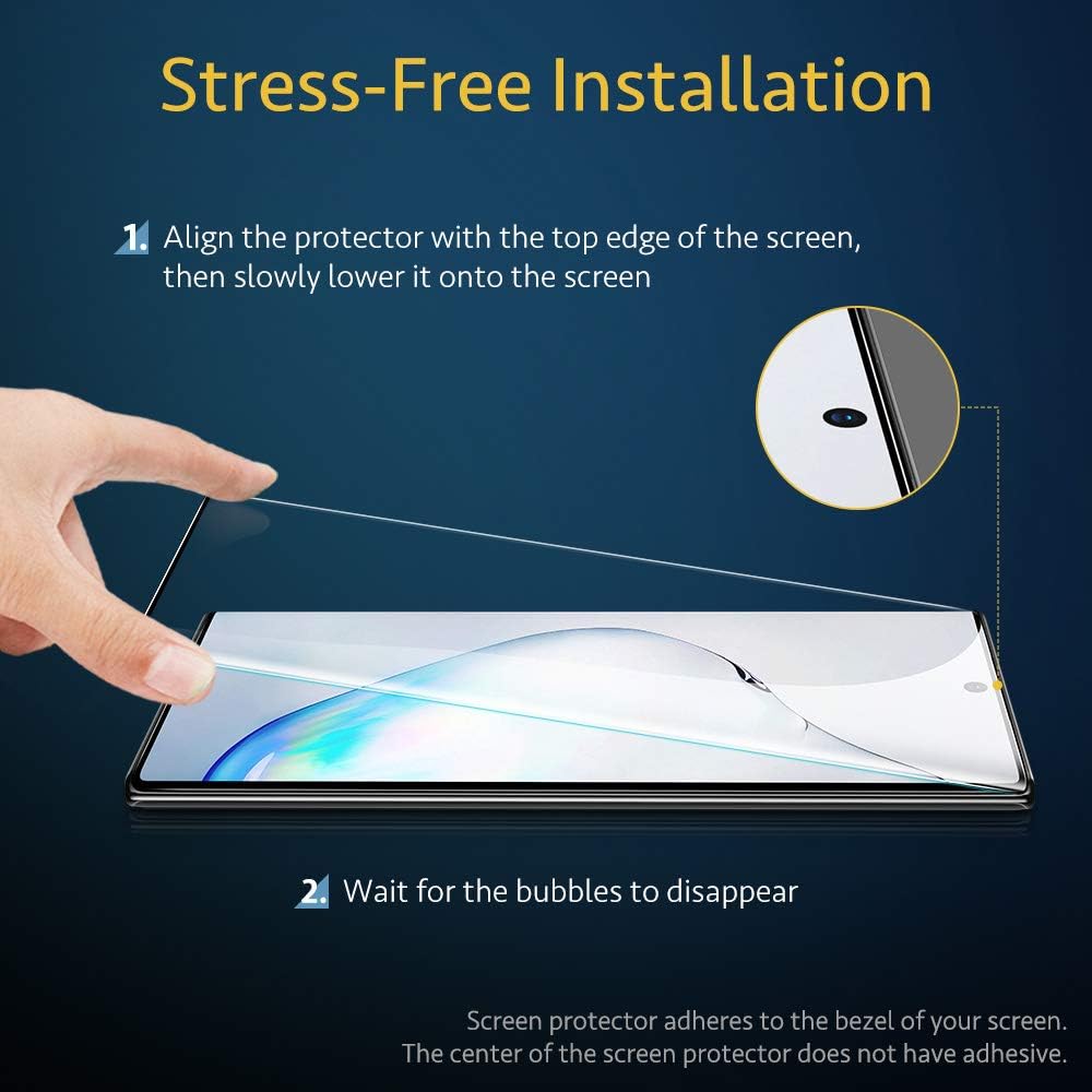 ESR Tempered-Glass Designed for Galaxy Note 10 Screen Protector, 2-Pack,Edge-to-Edge Coverage,[Not Compatible with in-Display Fingerprint Sensor] for the Samsung Galaxy Note 10 6.3-inch (2019)