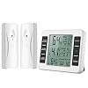 JXTZ Refrigerator Thermometer, Freezer Thermometer with Alarm, Fridge Thermometer Digital with 2 Sensors, Wireless Indoor Outdoor Thermometer with Temperature Alarm, MinMax, Temperature Trend Display