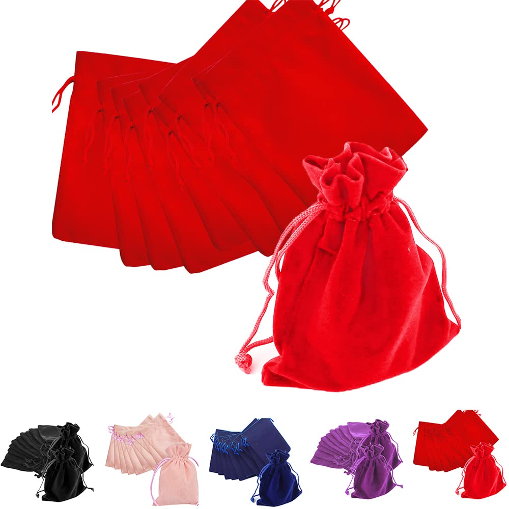 Time to Sparkle 10pcs 10x13cm Velvet Drawstring Bags Velvet Pouches for ...