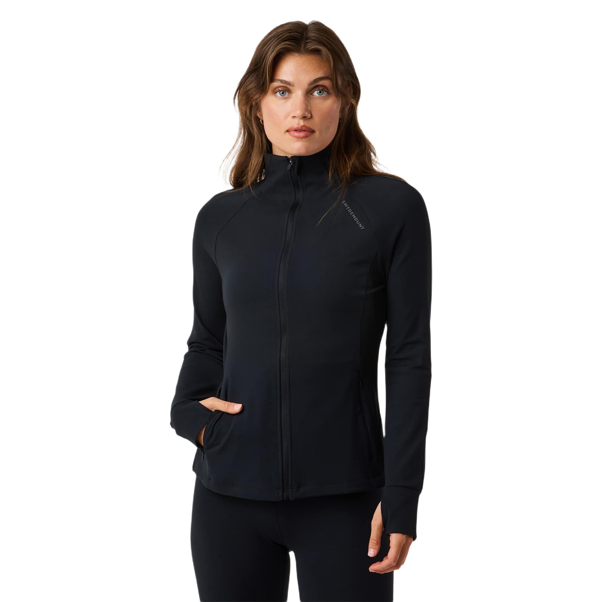 Swedemount Move Trainingsjacke mit durchgehendem Reißverschluss Damen Leicht Atmungsaktiv Stretch für Fitness und Laufen