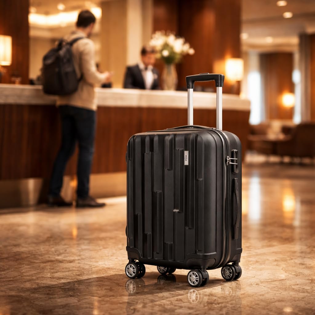 POSH Valigia 55x40x23 cm - Trolley Rigido in ABS Leggero da 35L - Bagaglio a Mano con Lucchetto a Combinazione e 4 Ruote 360° - Peso 2,5 kg - Ideale per Viaggi fino a 4 Giorni