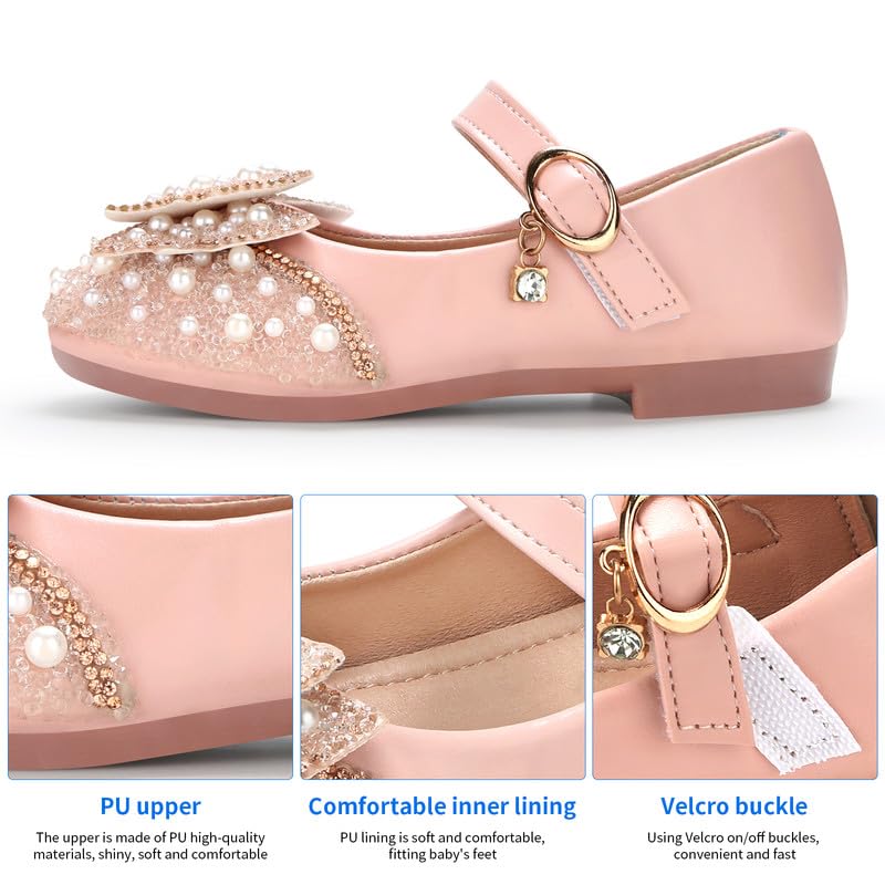 Toddler Girls Mary Jane Princess Ballet Flats Shoes School Party Dress Shoes3