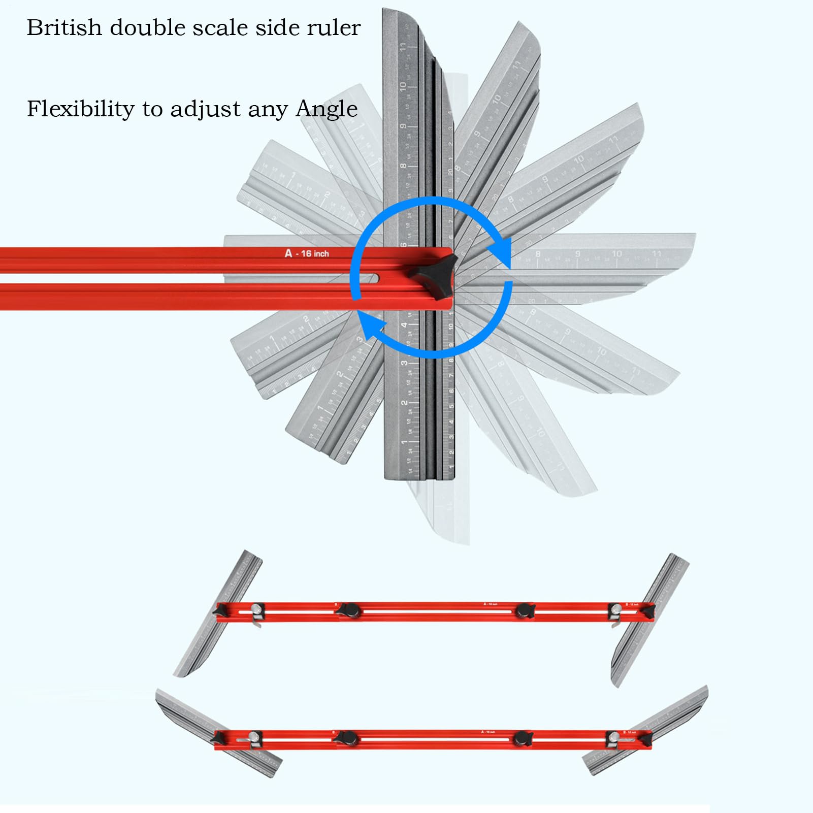 Outil de mesure de marche d'escalier, outil de mesure de jauge d'escalier | Jauge de mesure robuste pour la disposition des marche