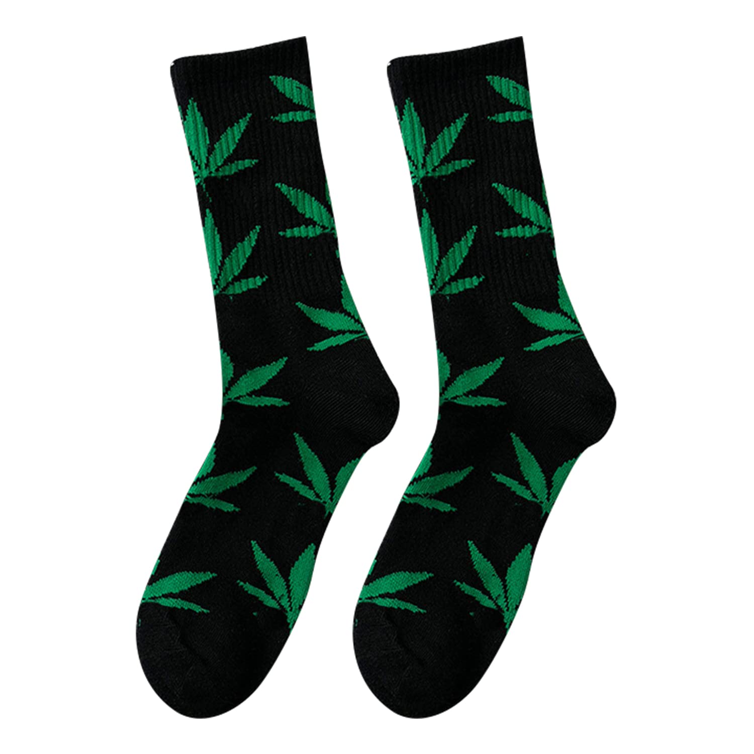 UTTPLL Winter Socks for Men Women Marijuana Weed Leaf Printed Cotton Crew Boot Scoks Maple Leaf Athletic Hiking Socks