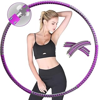 Hula Hoops for Adults, Diameter 92cm Hula Hoop, 1-4kg Weighted Hula Hoop, 6 Sections Detachable Stainless Steel Fitness Hula Hoop, Soft Thicken Foam Hoola Hoop for Slimming Workout