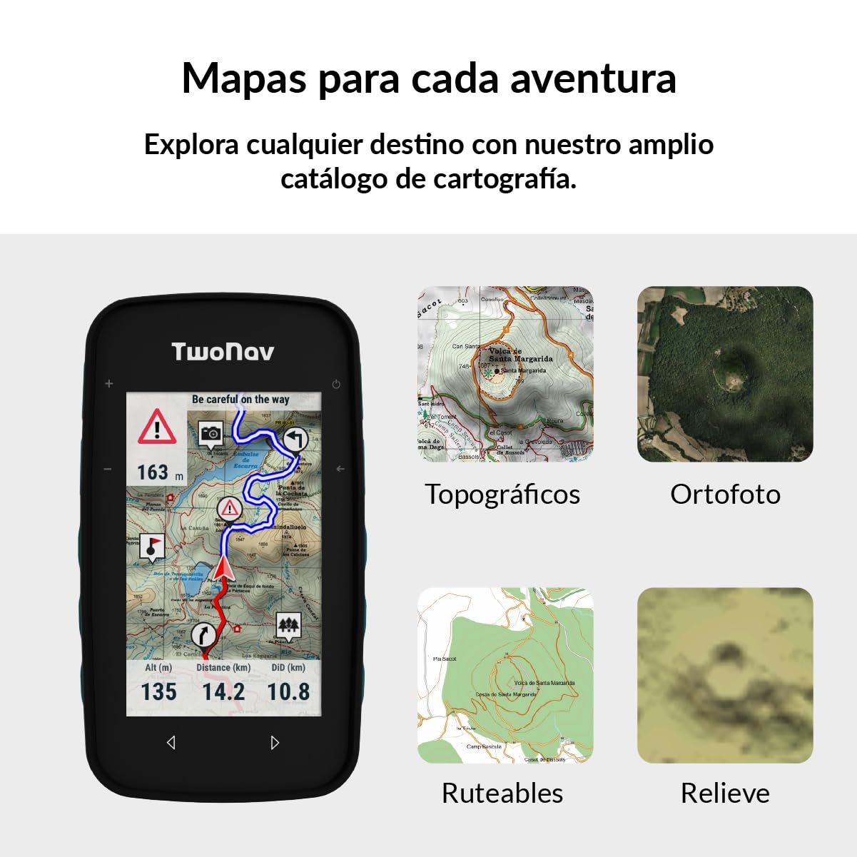 TwoNav Cross Plus (64 GB) + Mapa Completo España IGN Topo 1:25.000 Instalado, GPS con Pantalla 3.2 Pulgadas para MTB, Ciclismo, Trekking o Senderismo