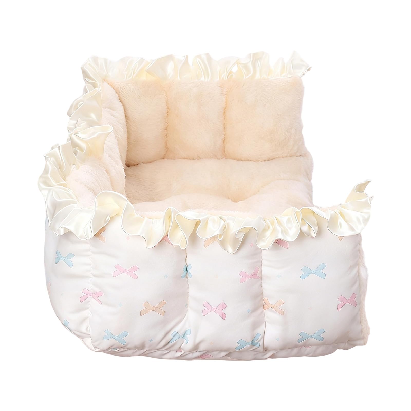Lit chaud en peluche pour chats contre les courants d'air panier semi-fermé