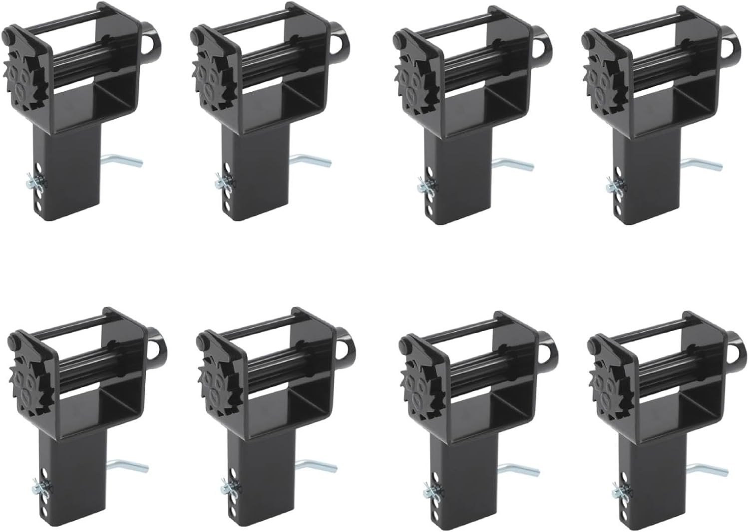 Trailer Stake Pocket Winch, 5400Lbs Heavy Duty Trailer Stake Pocket Winch with 4 Pack 4" x 30' Yellow Winch Strap, Utility Capacity# 16200 lbs, Fits 1.5"x3" Stake Pockets (Black, 4pc+4 Holes)