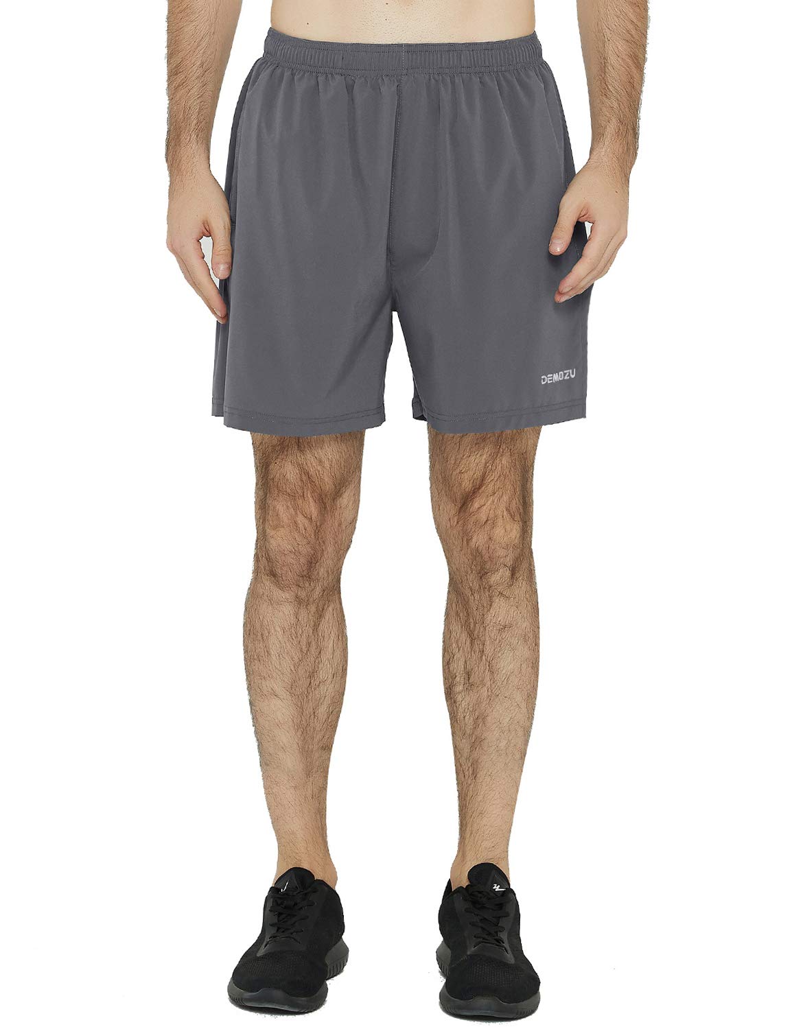 DEMOZU Men's 5 Inch Running Tennis Shorts Quick Dry Athletic Workout Gym Exercise Sports Active Shorts with Pockets