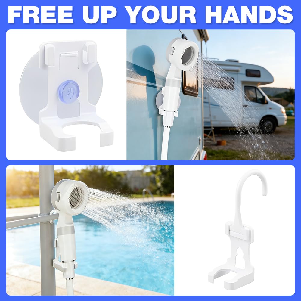 Ducha de camping con bomba, ducha de camping con bomba, ducha de camping portátil con 5000 mAh, manguera de 2 m, carga USB, ducha portátil eléctrica para jardín, viajes, lavado de mascotas