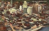 Aerial View Detroit, Michigan MI Original Antique Postcard