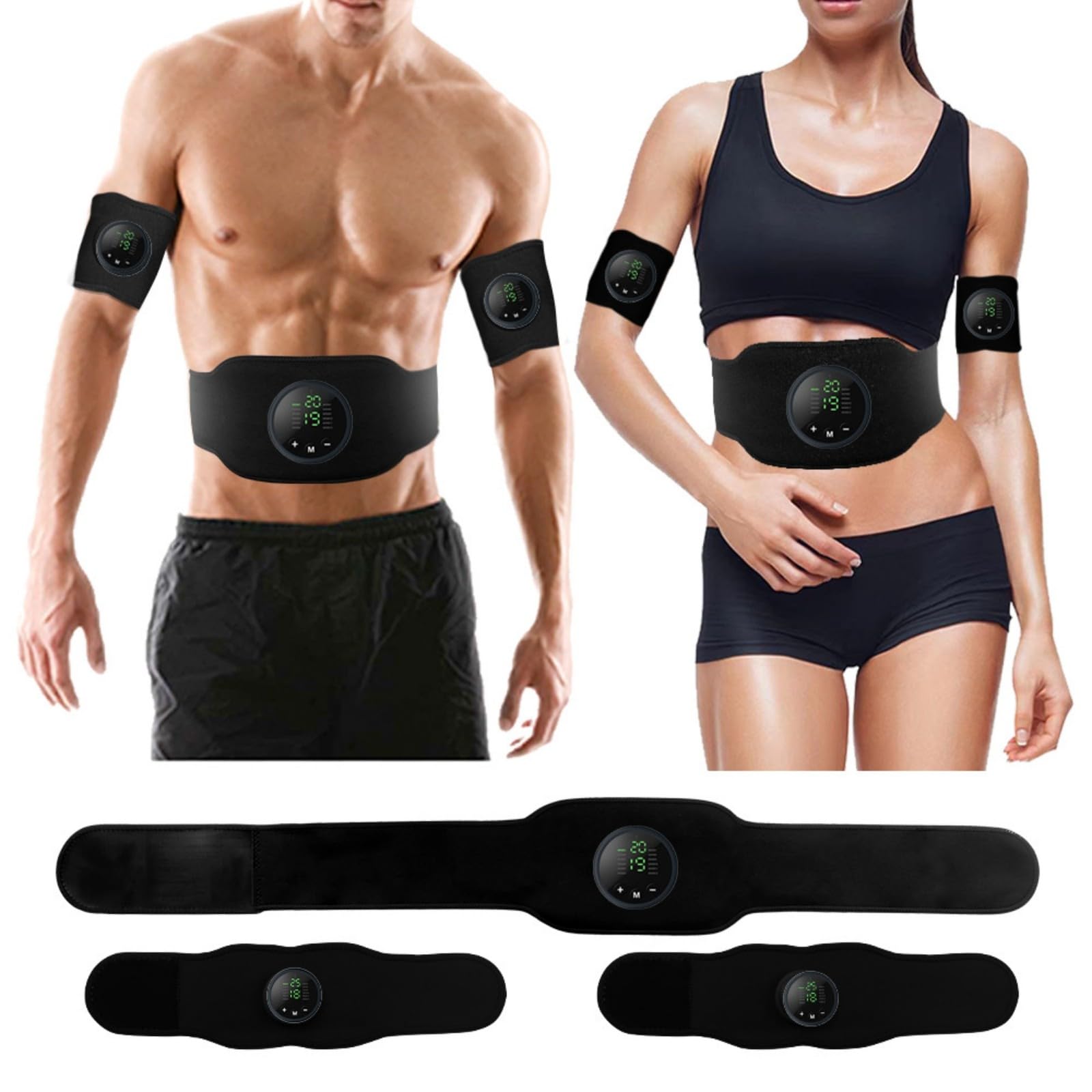 Next Gen Ultra Muscle Fitness AB Belt, Adjustable Toning Belt, EMS Muscle Stimulator With 12 Modes & 19 Intensity Levels, Abdominal Muscle Toner Electronic Workout Fitness Device for Men Women