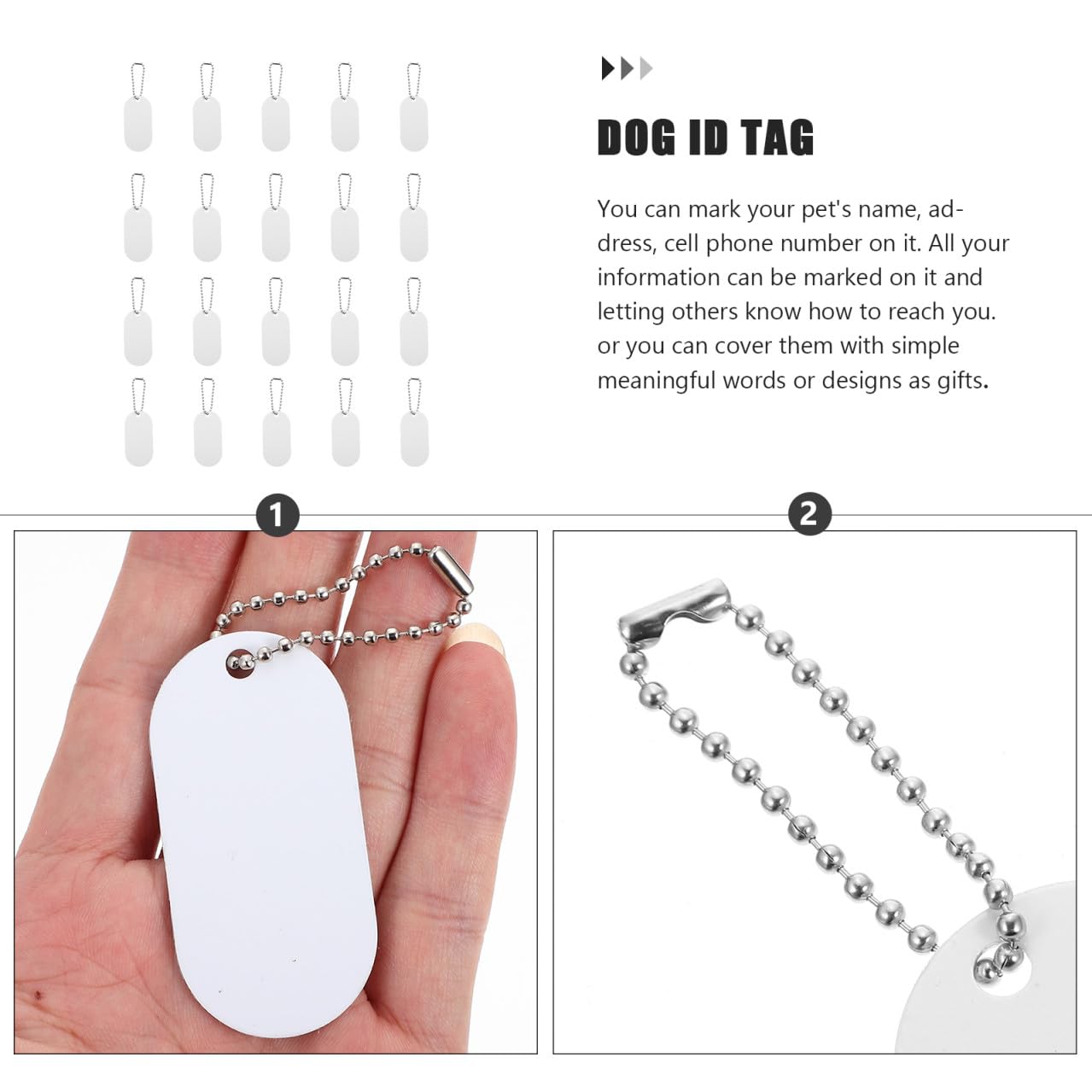 INOOMP 40pezzi Medaglietta Identificativa Per Animali Domestici Design Bifacciale Per Personalizzazione e Contatti Accessorio Pratico Per Cani Gatti e Piccoli Animali