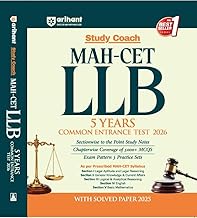 Arihant - Study Coach for MAH - CET LLB - 5 Years Common Entrance Test 2026 - with 5000+ MCQs, 3 Practice Sets and 2025 Solved Paper [ORIGINAL BOOK-TOP GRADE PAPER & PRINT] for 2026 Exams