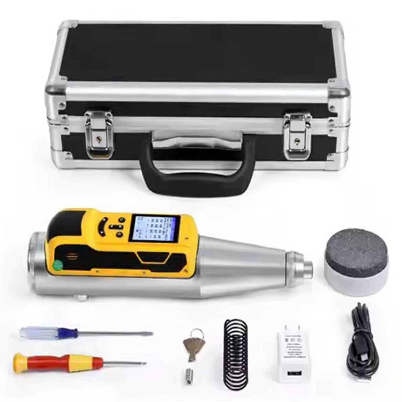 HTTGDGDH Concrete Rebound Hammer Concrete Rebound Hammer Tester Concrete Hammer Tester Portable Resiliometer Test Meter Tool Concrete Tester Test Scope Of 10-60Mpa,