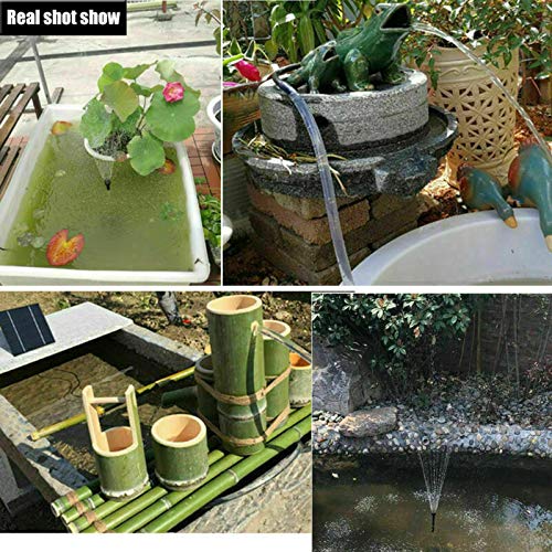 Bomba de fuente solar para baño de pájaros y estanques con kit de 5 boquillas 7