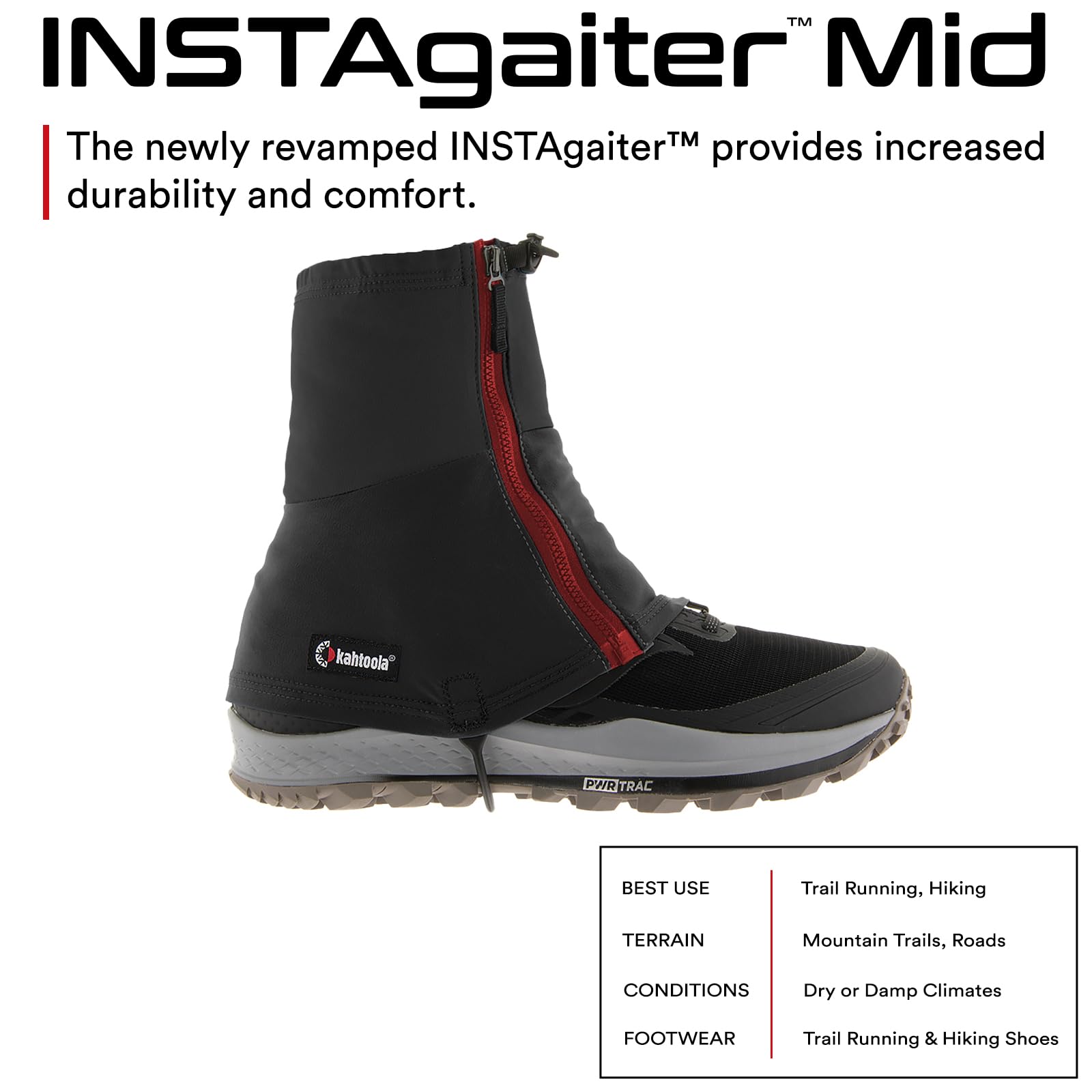 Kahtoola INSTAgaiter - Ghette per escursionismo, trail running, alpinismo, caccia, terreni rocciosi, fango, neve e ghiaccio
