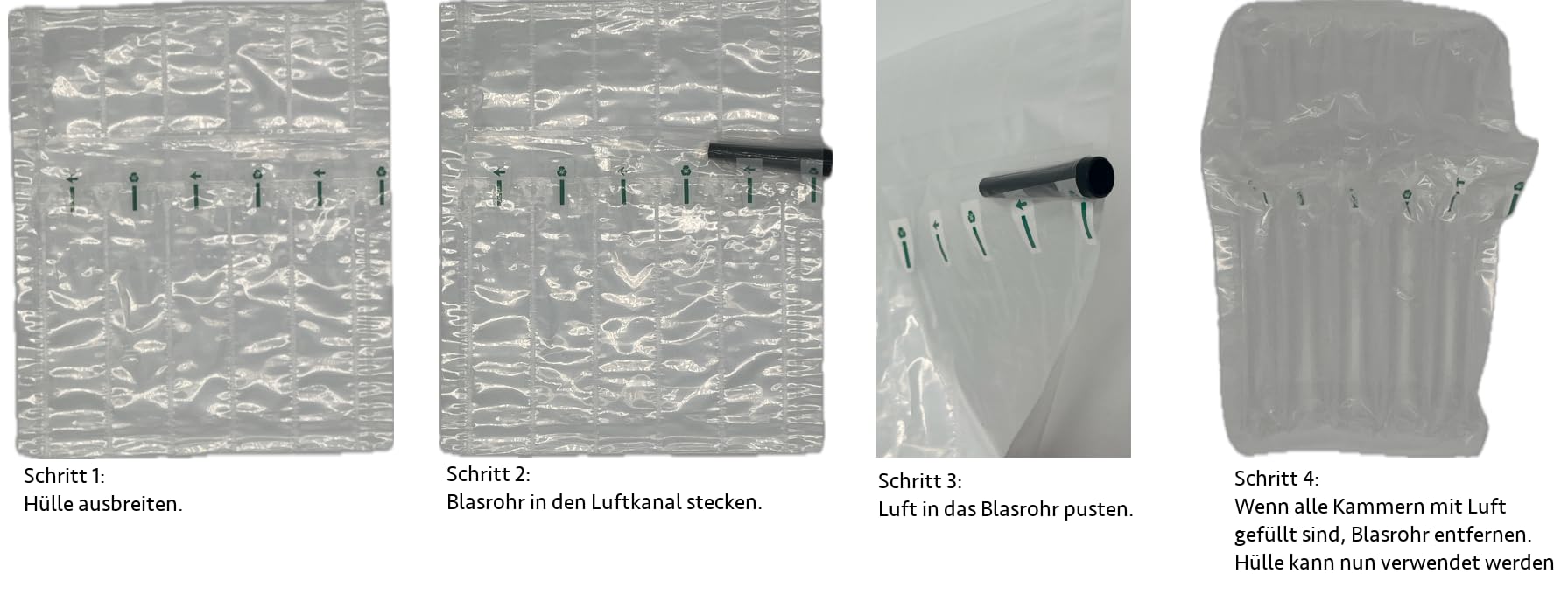 3-10x Aufblasbarer Smartphone Versandschutz, Luftpolster klein für z.B. Handy, Versandtasche, Luftsäulenprotektor, mit Blasrohr (3)