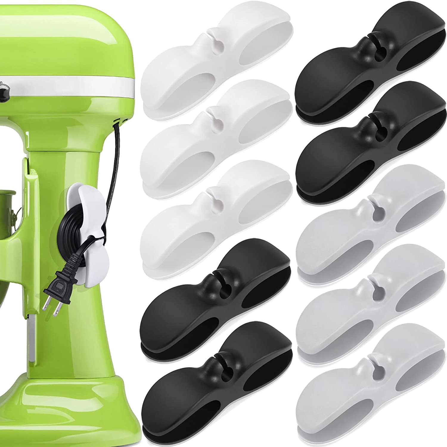 Vunexo 10 Pack Newest Designed for Cord Organizer, Cord Wrap, Cords Holder, Cable Organizer Stick Firmly on Kitchen Appliances Mixer, Coffee Maker, Pressure Cooker, Air Fryer and Other Appliances