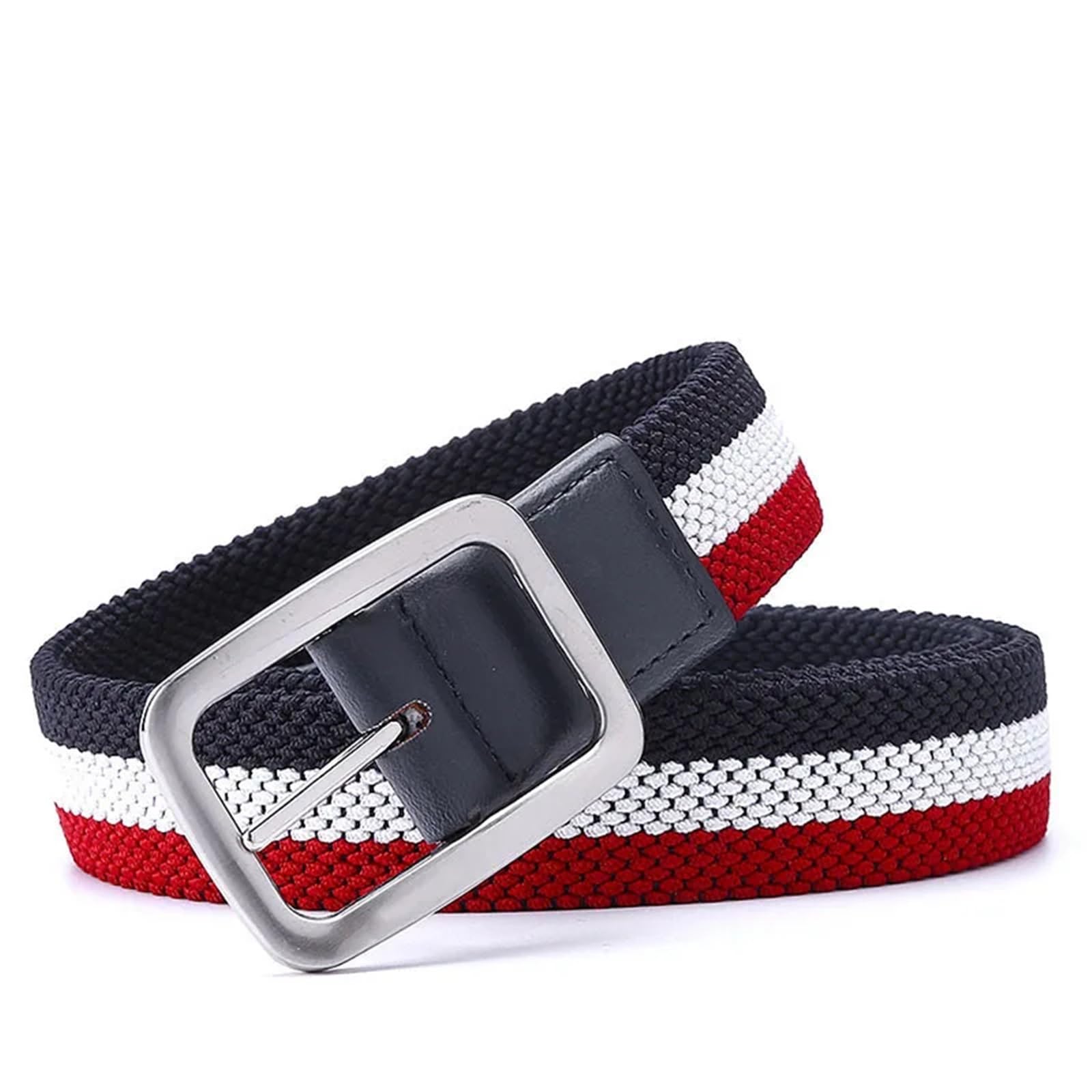 Ceinture Toile Ceinture élastique unisexe en tissu extensible tressé coloré, ceinture décontractée sans trou