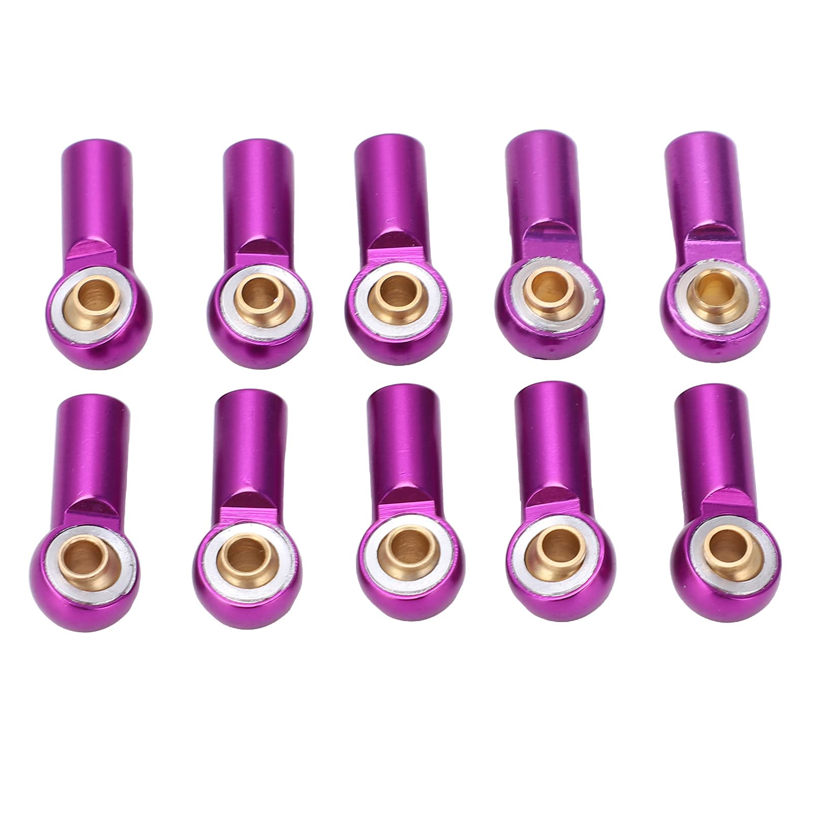 SUNGOOYUE RC Link Rod Ends,10pcs Link Rod End Joint Aluminum M3 Metal Ball End Head Holder for AXIAL SCX10 1/10 RC Car(Purple) - Image 2