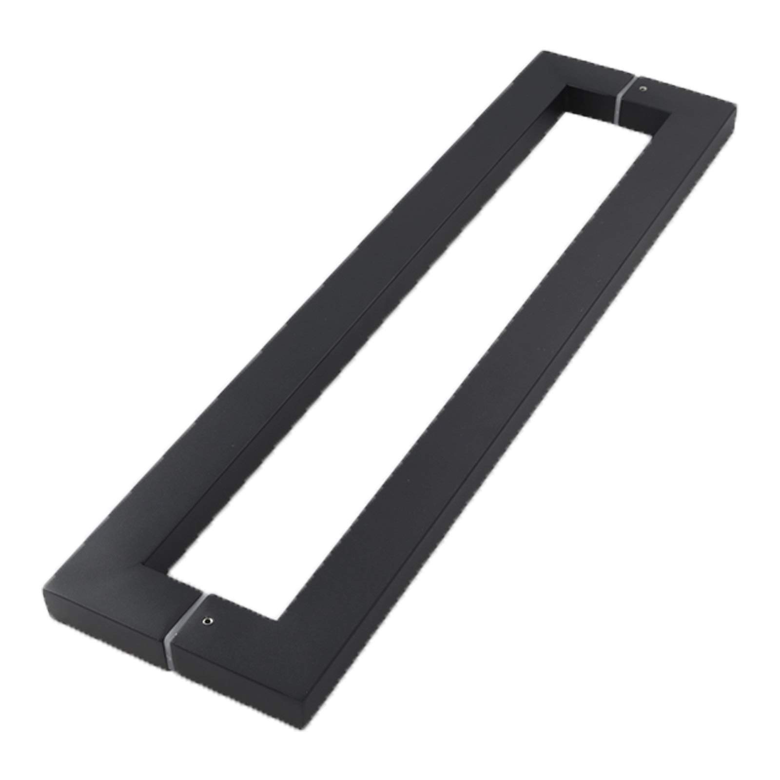 Poignée de porte en verre carrée noire en acier inoxydable pour boutique et maison