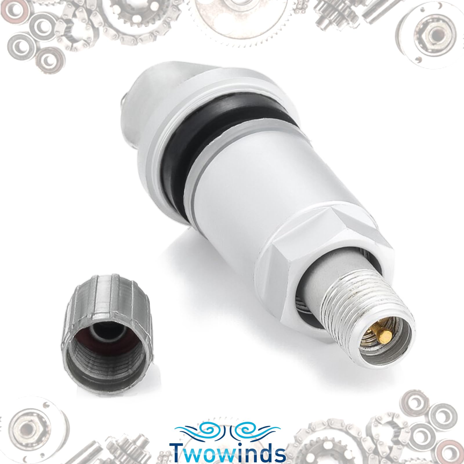 Twowinds - Válvula Sensor de Presión Compatible con Citroën C4 C5 C8, Peugeot 207 307 407 807, Ford Mondeo, Galaxy, Jeep (2006-2014), Renault Megane, Scenic - TPMS (lote de 4 piezas)