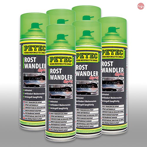 Petec_bundle 6X PETEC ROSTWANDLER Überlackierbar Rostschutz Spraydose 500 ML 70040