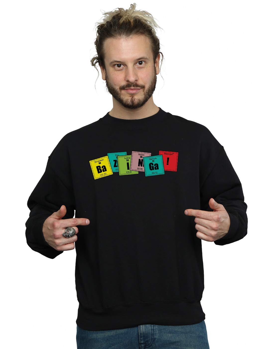 Absolute Cult The Big Bang Theory Men's Bazinga Elements Sweatshirt Black Medium