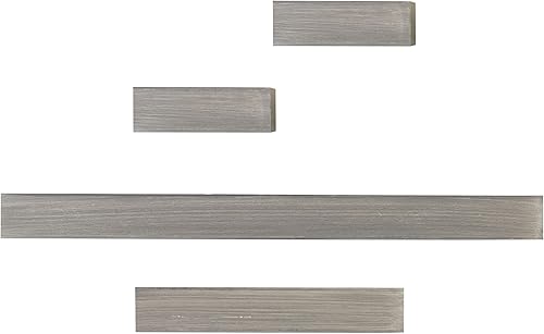 Melannco Estantes flotantes gruesos, gris envejecido, juego de 4 - 5122382