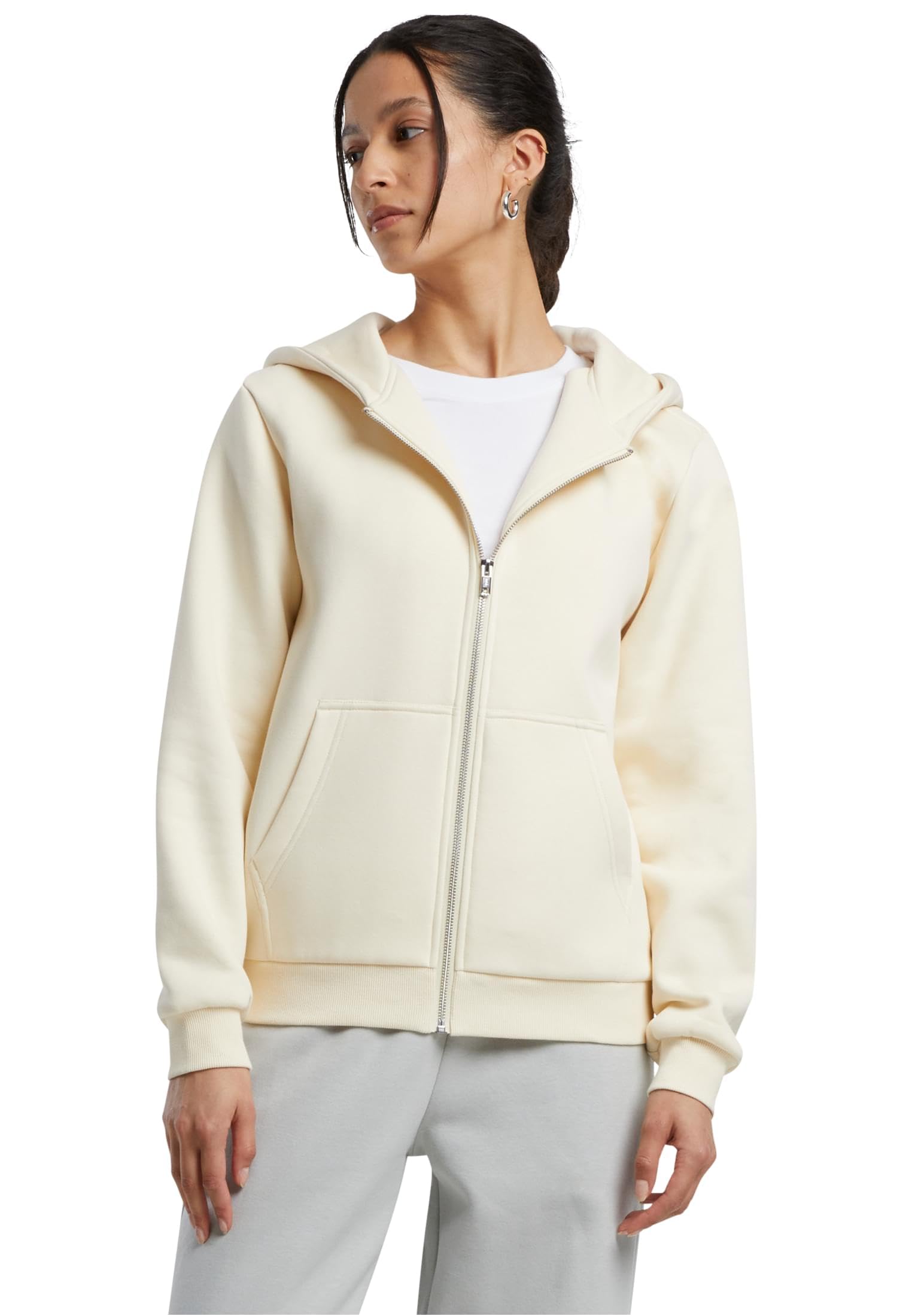 Build Your Brand Damen By290-ladies Fluffy Zip Hoody Hooded Sweatshirt (1er Pack)