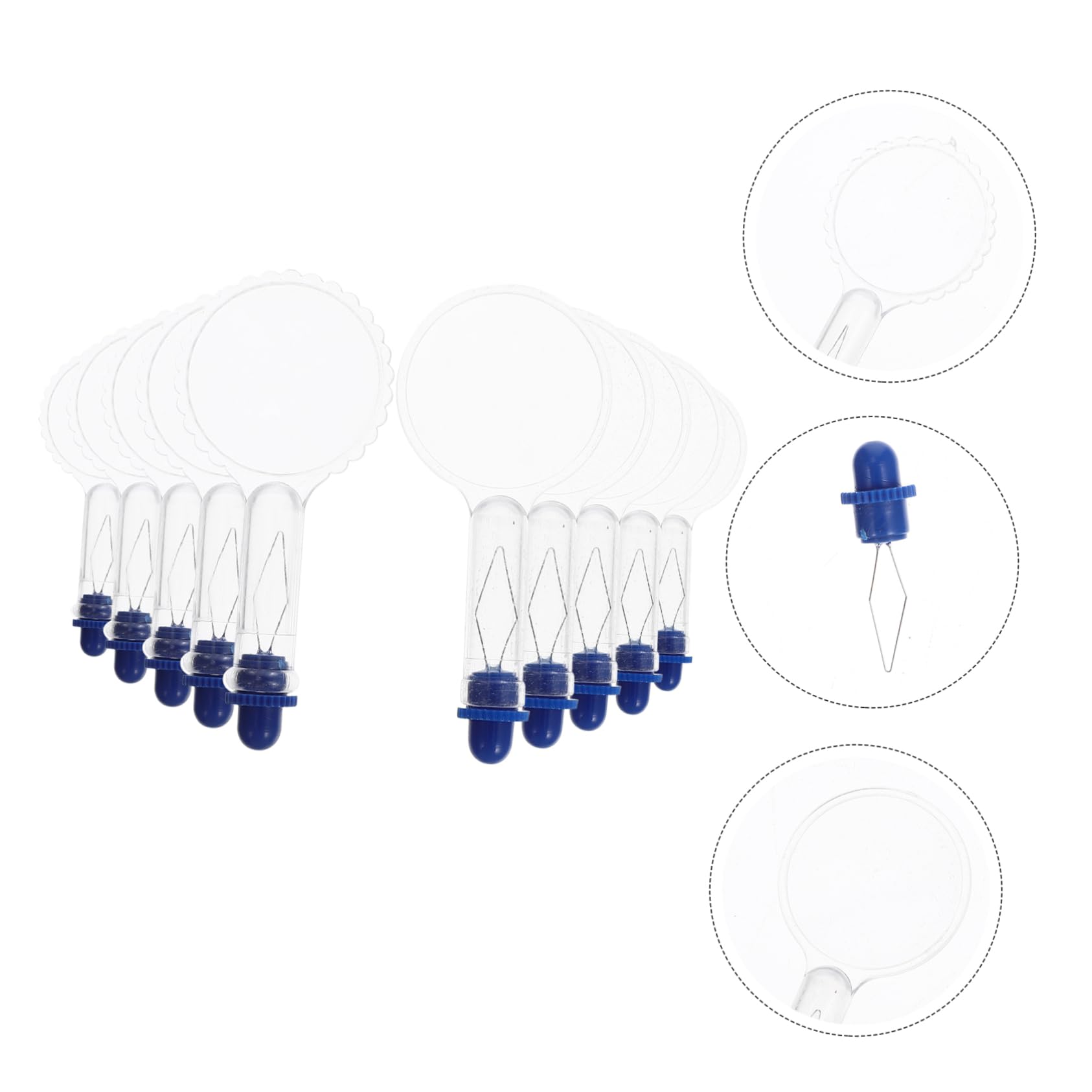SHINEOFI 5 Juegos Enhebrador De Aguja De Lupa Talón Automático Luces Enhebradores Vara Light Craft Enhebrador De Tejer Enhebrador De Agujas Para Uso Doméstico Alambre De Acero 10 Piezas X 5
