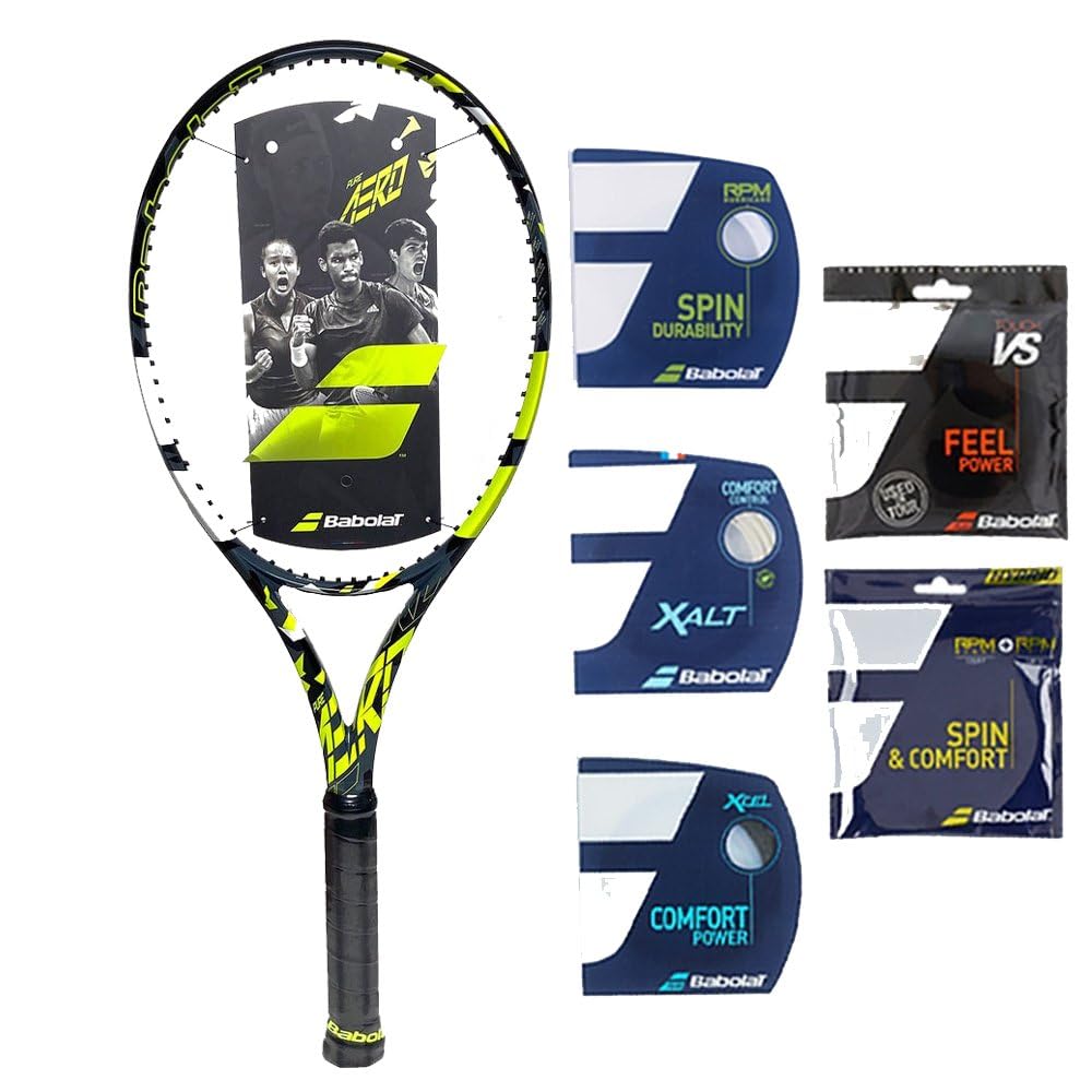 Babolat Pure Aero Tennis Racquet (Choice of Grip Size, Babolat String and Tension) (4 1/2)